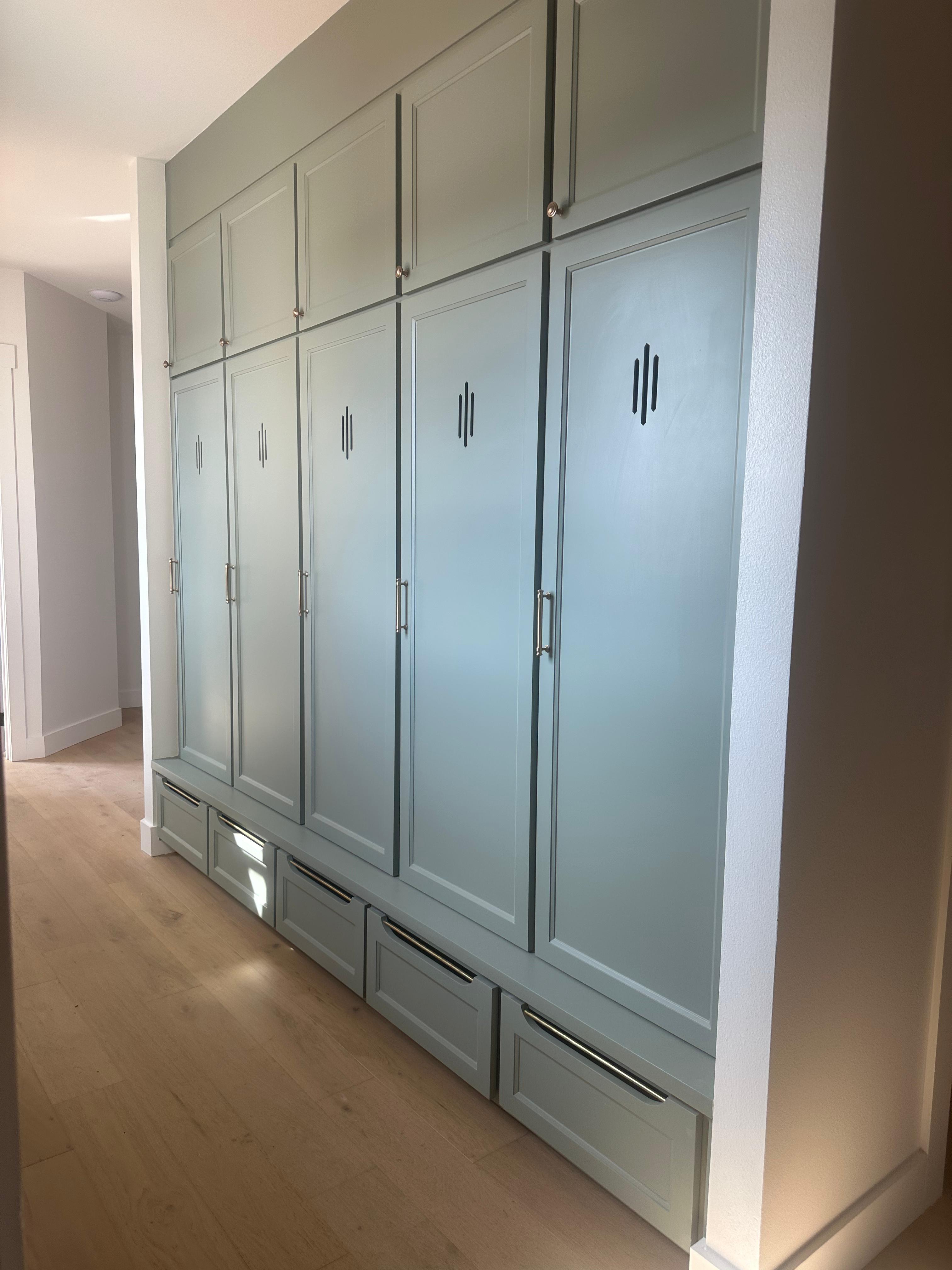 Custom wood refrigerator surround side view