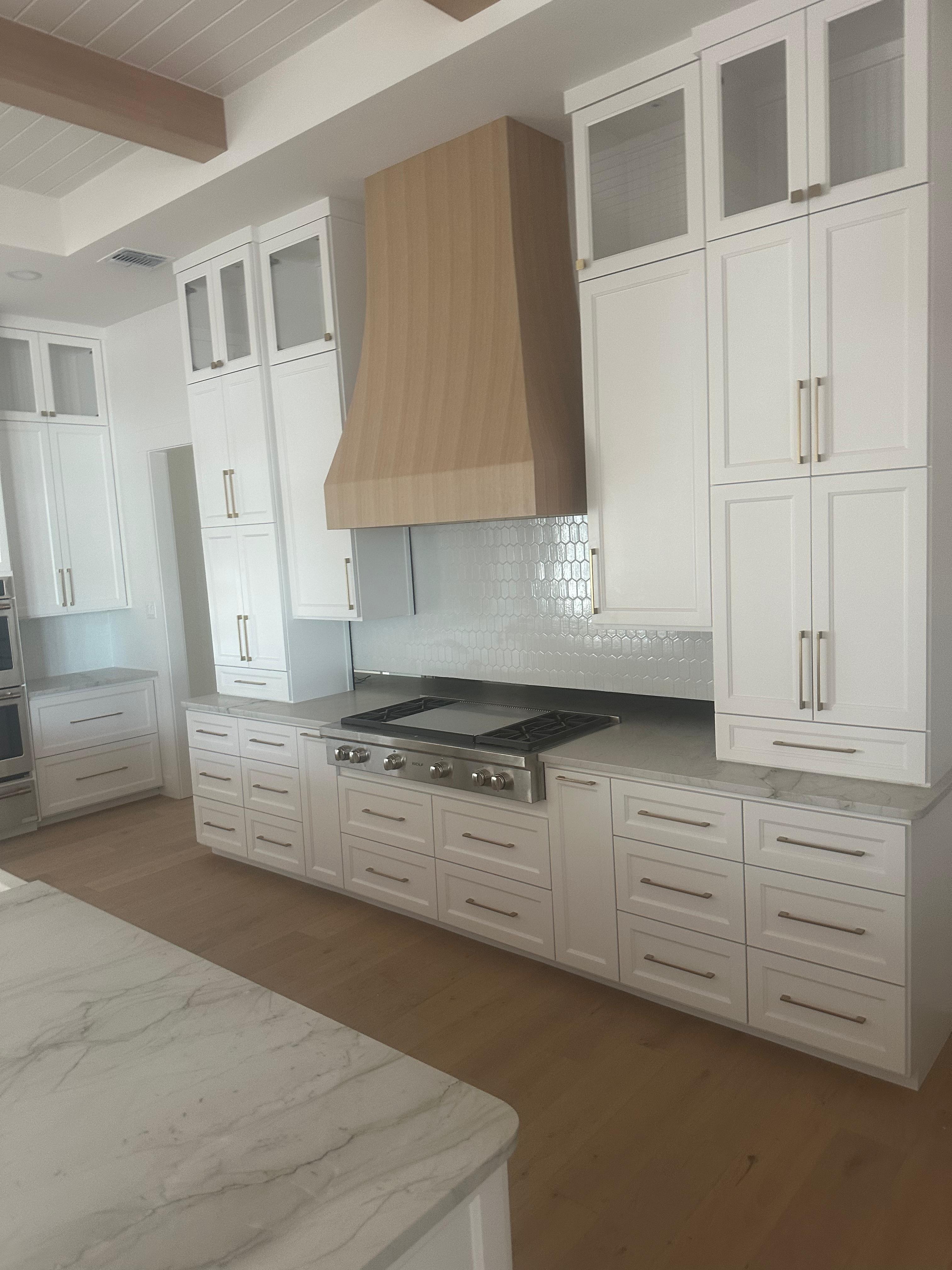 Custom wood refrigerator panel surround