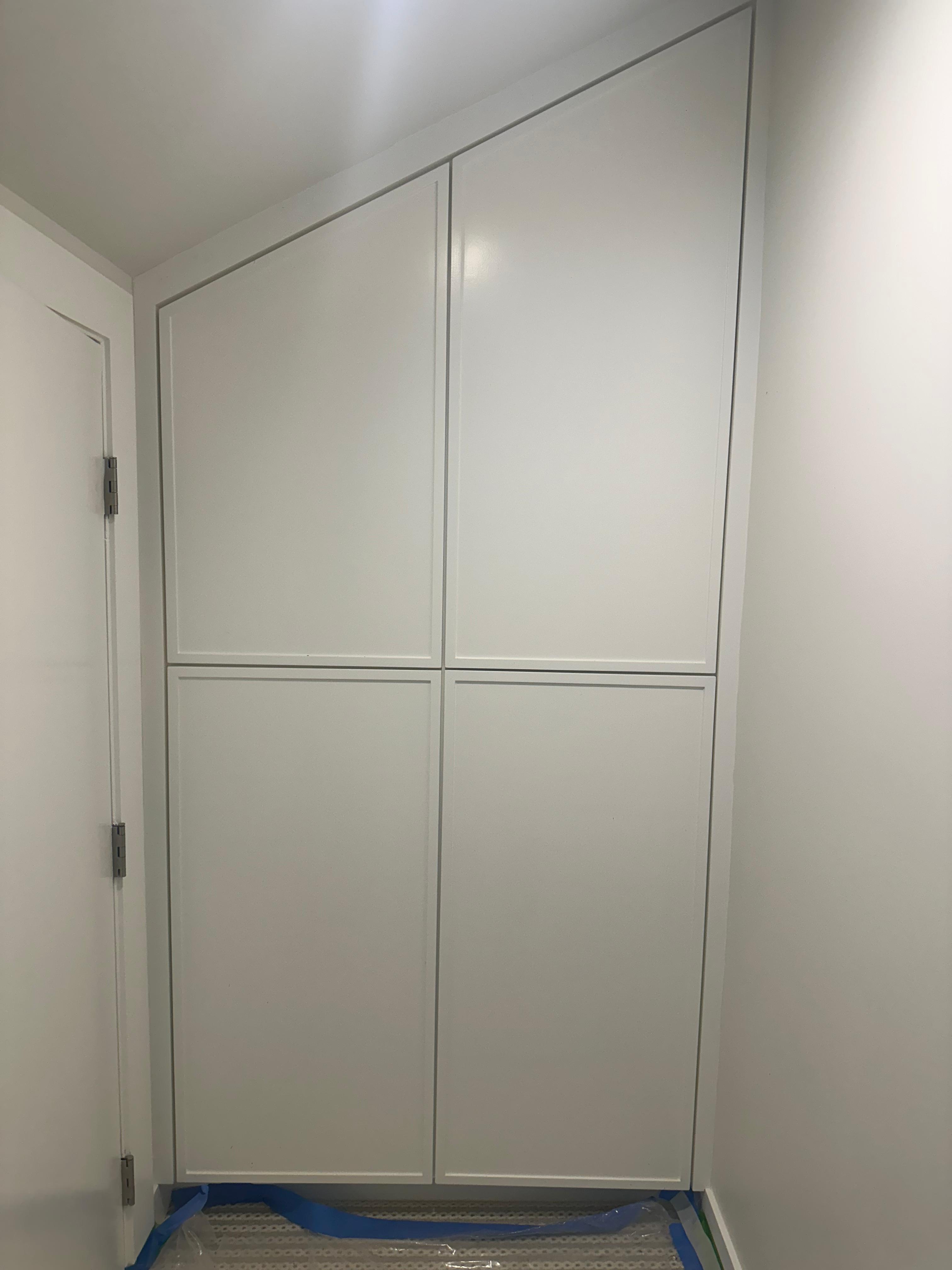 Lattice-front bathroom vanity with custom drawer fronts